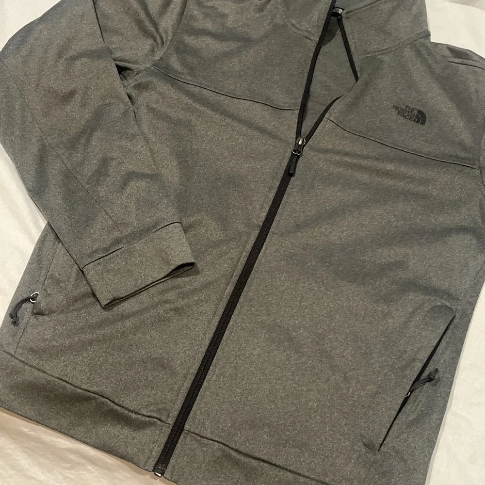 The North Face Full Zip Jacket Mens Medium Gray Stretch 2 Zip Pockets